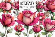 Romantic Roses Valentine's Day Clipa, an Illustration by Daily.Designs (Thumbnail 1 of 5)