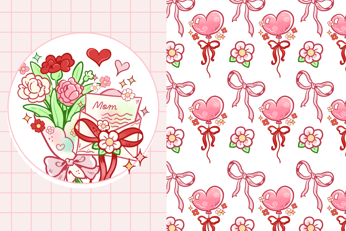 Girly Mother's Day Clipart, a Seasonal Illustration by TheClipAtelier (Photo 3 of 3)