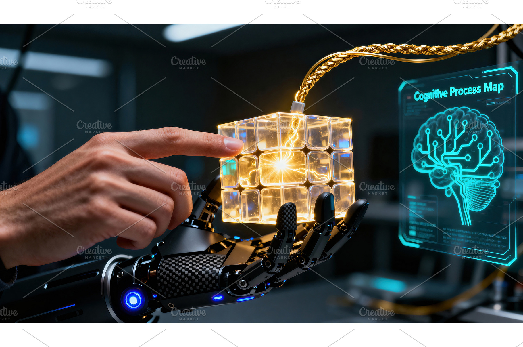 Robotic hand interacts with, a Technology Photo by tilialucida