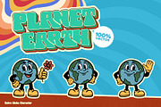 Retro Earth Globe Cartoon Character, an Illustration by Tekuni (Thumbnail 2 of 10)