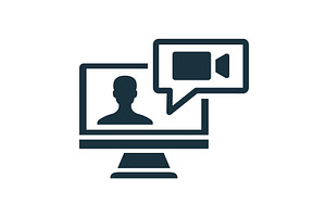 Video conference icon representing, a Technology Illustration by Aimagenarium@gmail.com
