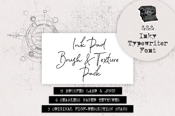 Typewriter Font and Ink Pad Textures preview 8