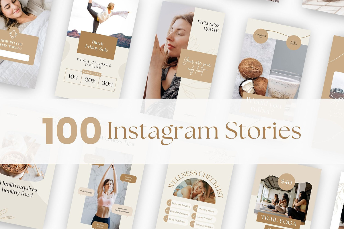 Health & Wellness Instagram Bundle, a Social Media Template by Ciera Design Templates (Photo 3 of 11)