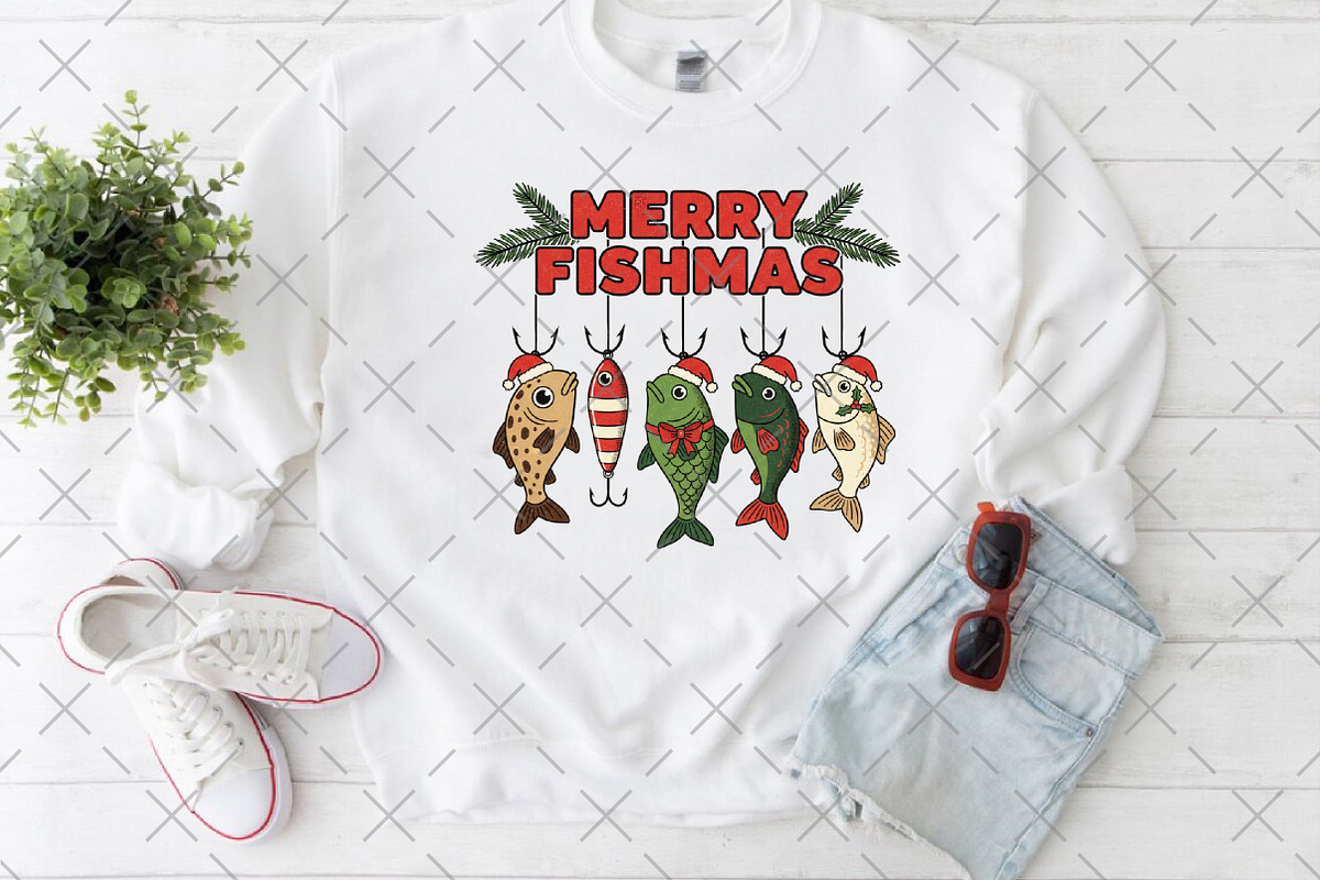 Christmas Fishing PNG, an Illustration by Craft Nest (Photo 4 of 6)