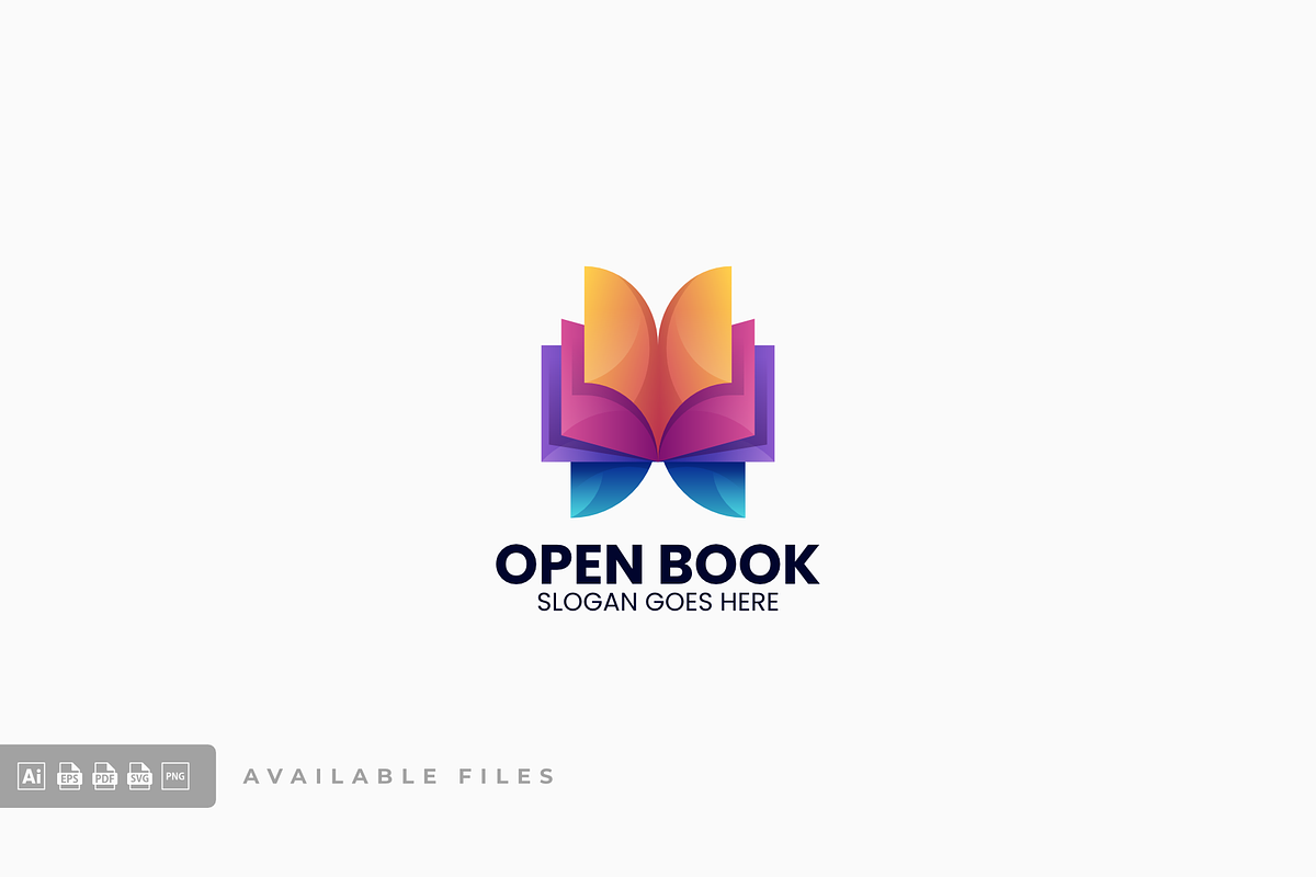 Open Book Gradient Colorful Logo, a Branding & Logo Template by ivan_artnivora