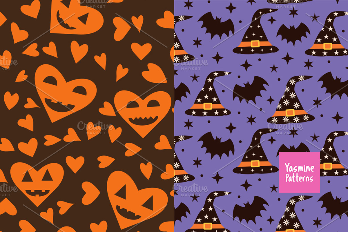Hippie Halloween Patterns Collection, a Pattern Graphic by Yasmine Patterns (Photo 7 of 8)