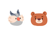 Cute animal faces, avatars set, an Animal Illustration by Good Studio (Thumbnail 4 of 9)