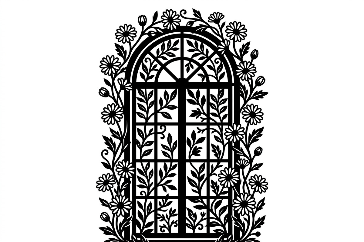 50 Floral French Window Ornament, a Decorative Illustration by Amazin_art (Photo 26 of 35)