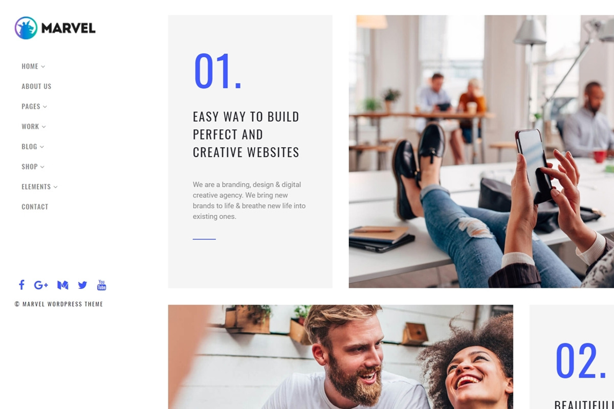 Marvel Vertical Menu WordPress Theme, a WordPress Template by Visualmodo