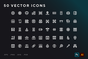 Futuristic Technology icons, an Outline Icon by Wencory