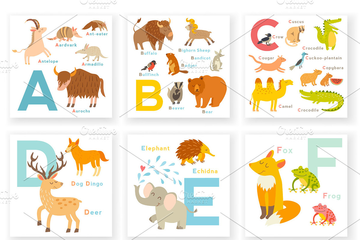 English alphabet vector bundles, an Animal Illustration by Rimma (Photo 4 of 8)