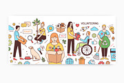 Volunteering, line art banners, a Person Illustration by Good Studio (Thumbnail 2 of 4)