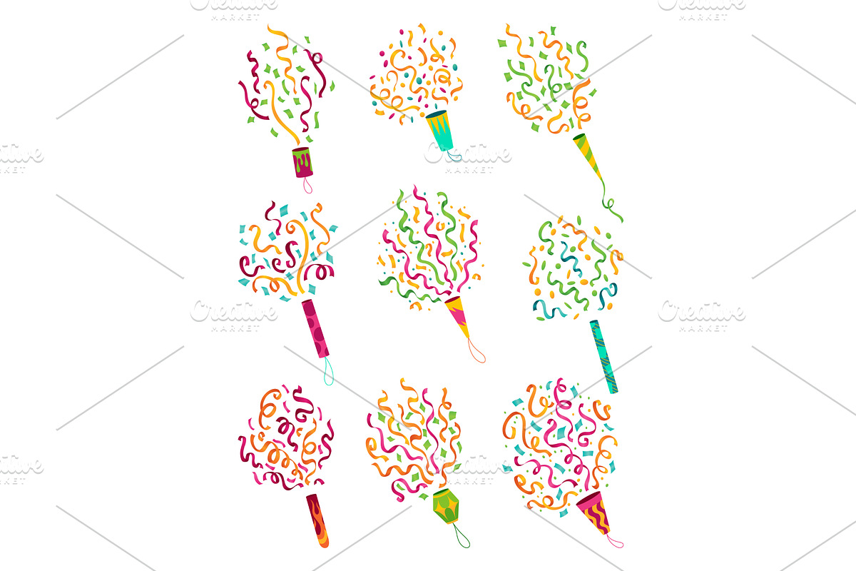 Party popper icons in, an Object Illustration by Things for designers