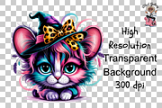 Mouse with Witch Hat PNG Bundle, a Graphic by Clipart Bloom (Thumbnail 9 of 11)