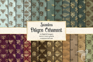 Dragon Ornament Digital Paper