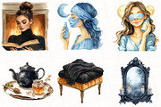 Watercolor Cozy Evening Clipart, an Illustration by OK Design (Thumbnail 4 of 5)