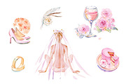 Wedding watercolor clipart set, an Illustration by masha gross (Thumbnail 1 of 4)