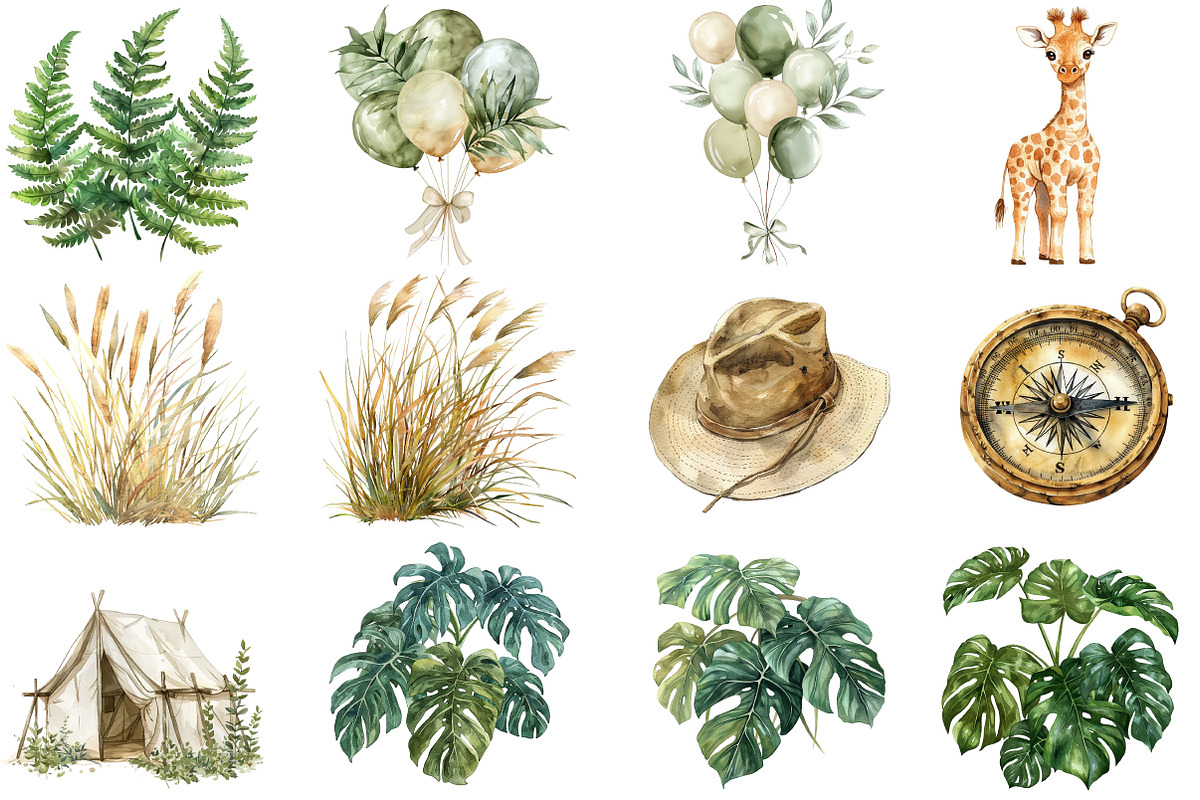Watercolor Cute Safari Animals, an Illustration by DreamCafeArt (Photo 5 of 8)