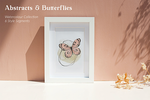 Abstract Butterflies Watercolor Set