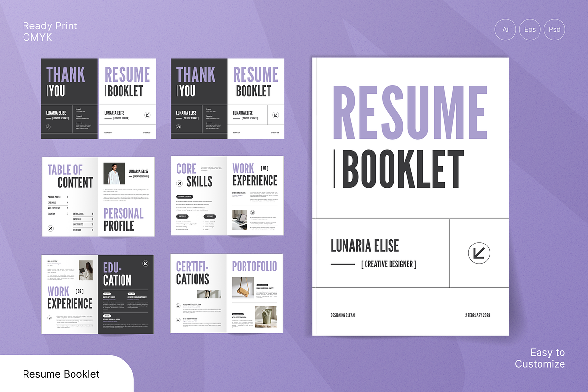 Resume Booklet, a Print Template by Annora Studio (Photo 1 of 6)
