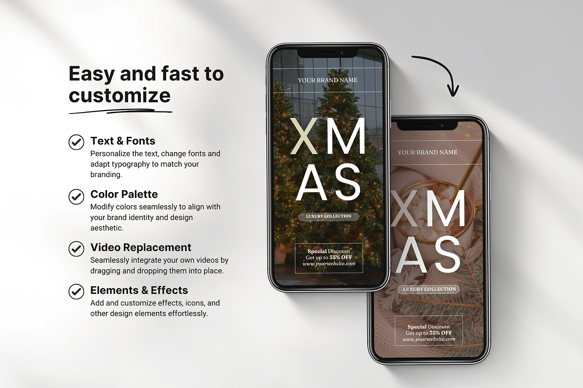 100 Luxury Christmas Reels Templates, a Social Media Template by DigiPax (Photo 6 of 10)