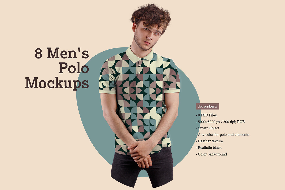 8 Men's Polo Mockups, a Shirt Mockup by Grow Design Craft Studio (Photo 1 of 7)