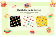 Flat Sandwich Stickers, a Duotone Icon by Vectors Market (Thumbnail 4 of 5)