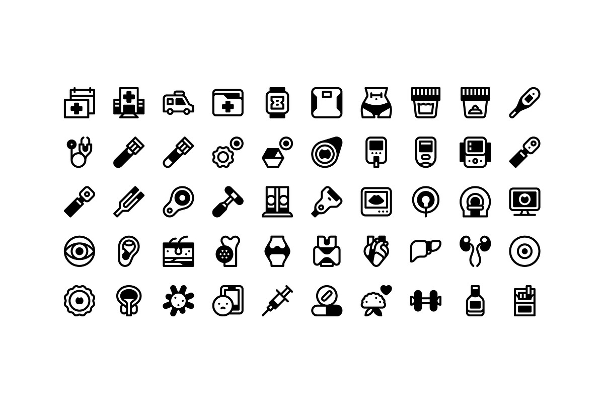 50 Health Checkup icons, an Outline Icon by Side Project (Photo 3 of 8)