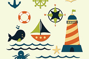 Nautical Sea Clipart Elements, an Illustration by Digital Sugar (Thumbnail 1 of 3)