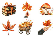 Burnt Orange Autumn Clipart, an Illustration by Watercolor design (Thumbnail 4 of 5)