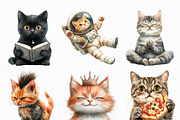 Quirky Cat Clipart Bundle, an Illustration by Craft Nest (Thumbnail 5 of 6)