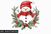 Christmas Snowman Clipart Bundle, an Illustration by crative8112 (Thumbnail 8 of 9)