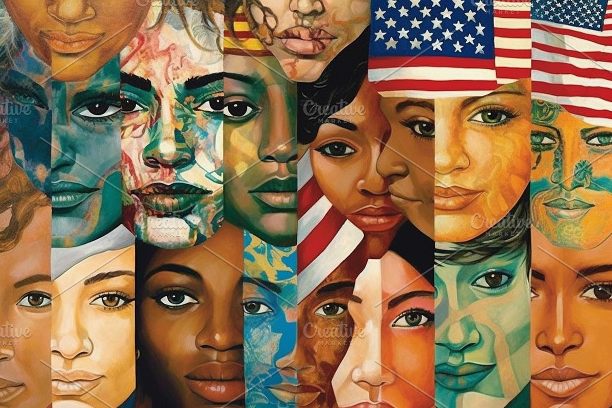 art illustration of American people with diversity ethnicity and, a Person Illustration by Masson Simon
