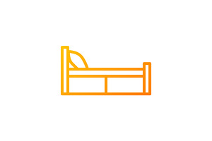 Single bed pixel perfect gradient, an Icon by IMG Visuals
