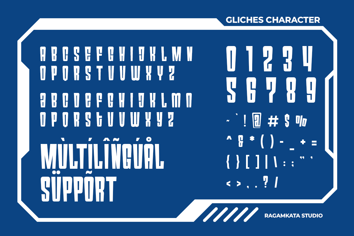 Gliches - Display Condensed Font, a Sans Serif Font by RagamKata (Photo 9 of 10)
