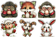 Funny Panic Animals Clipart Bundle, an Illustration by Craft Nest (Thumbnail 7 of 11)