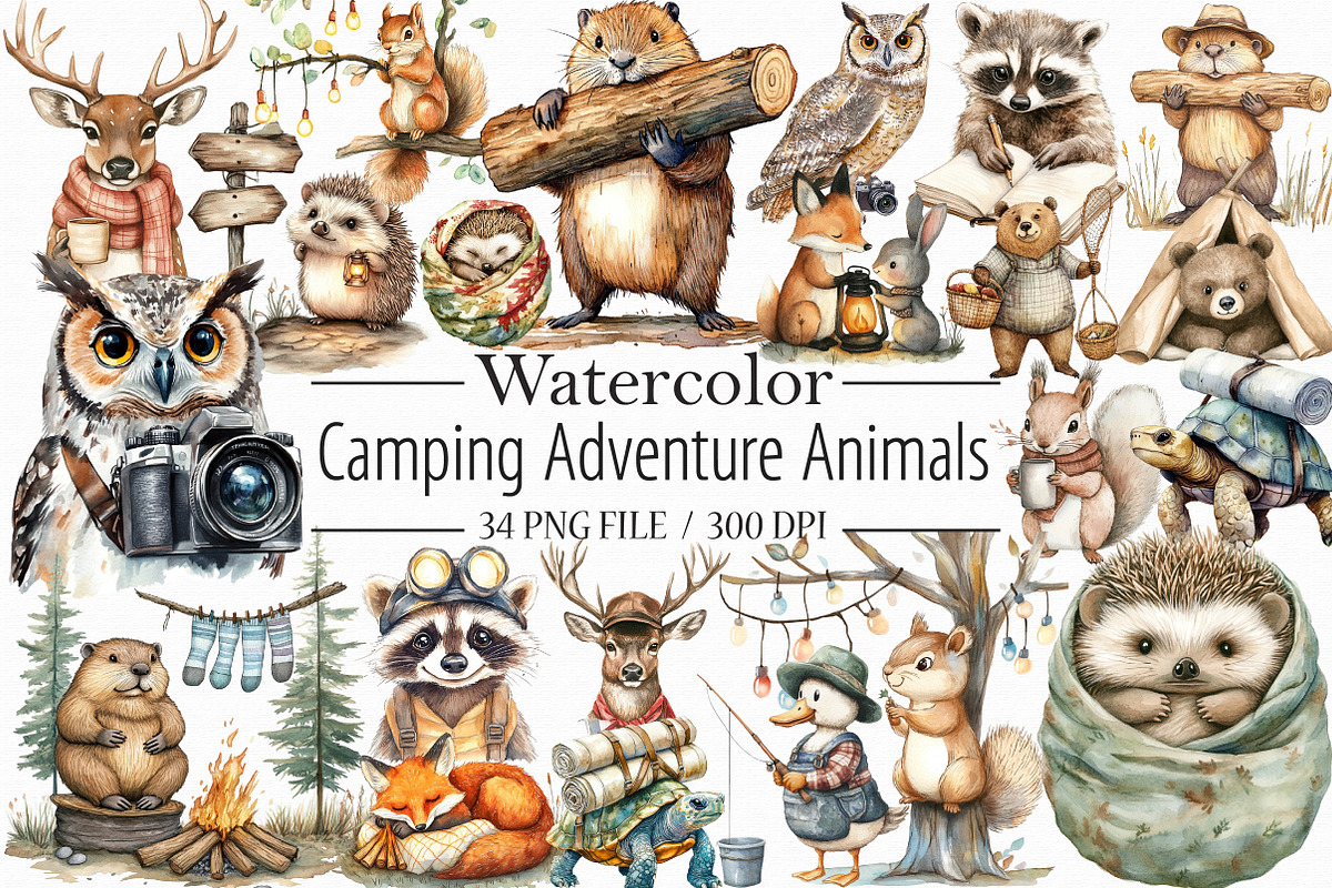 Camping Adventure Animals Bundle, a Graphic by Libby Wishes (Photo 1 of 6)