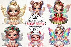 Cute Christmas Baby Fairy Girl Water, an Illustration by RobertsArt