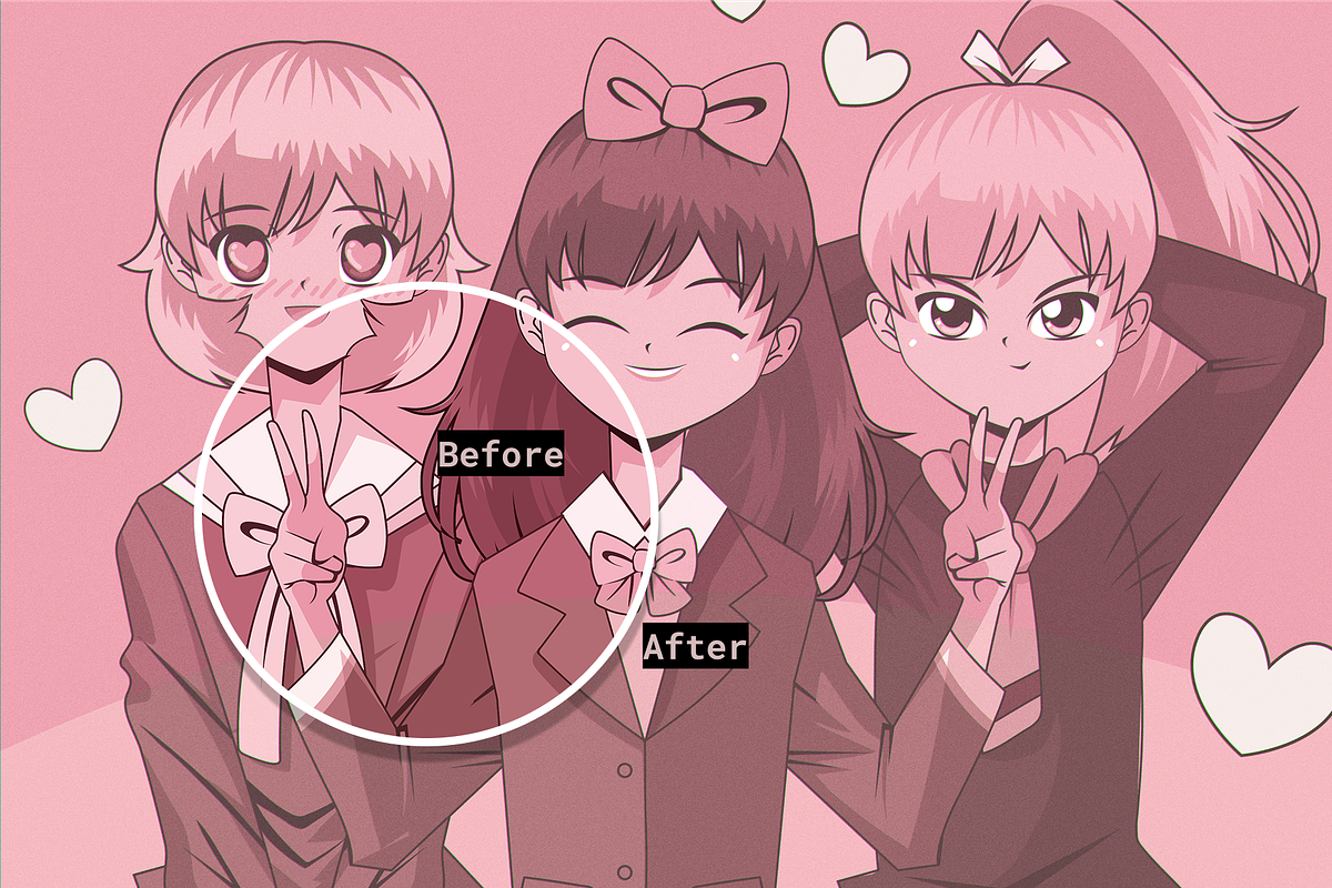90s Anime Photoshop Template Effect, a Preset Add-On by Mock It Up (Photo 4 of 7)