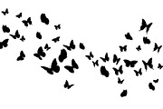 Black butterfly silhouettes, an Animal Illustration by Yayasya (Thumbnail 2 of 3)