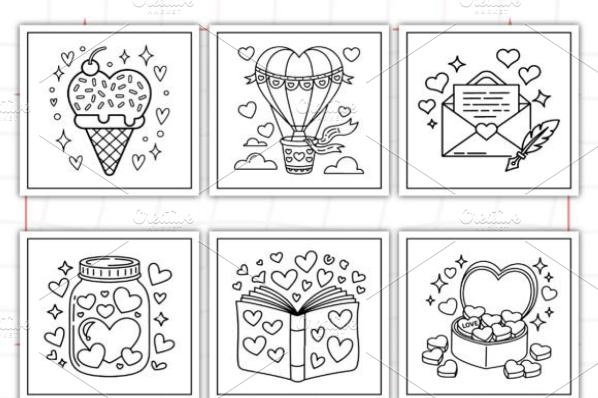 Hearts of Love Coloring Book, an Illustration by Ink Gallery (Photo 9 of 9)