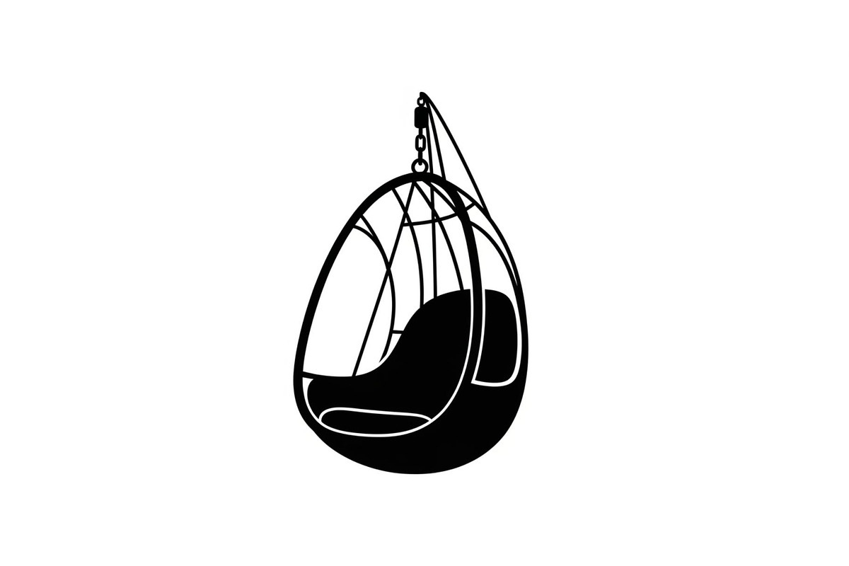 Hanging Egg Chair Silhouette Bundle, an Illustration by Designer_Momina (Photo 39 of 51)