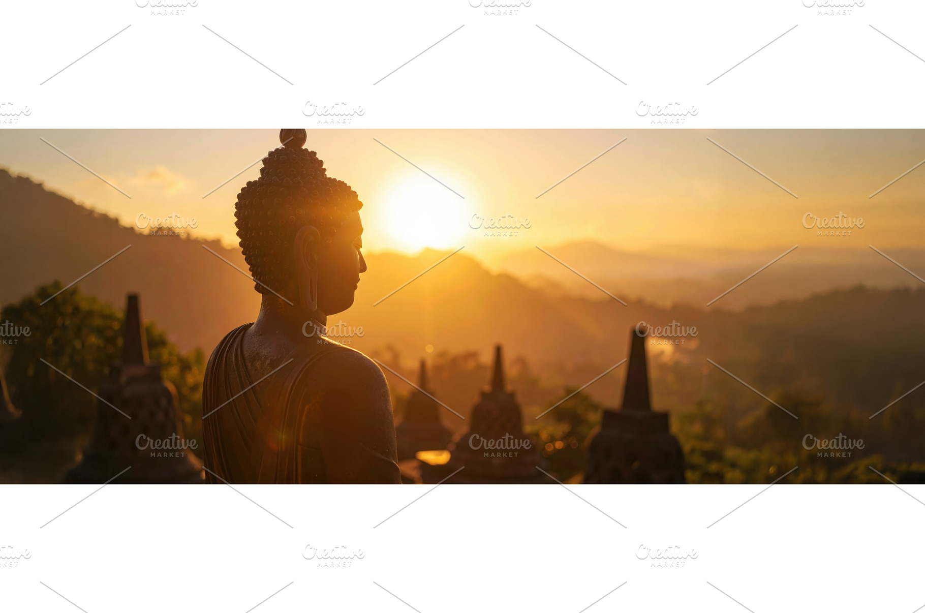 Buddha statue at sunrise over, a Nature Photo by Igor Tichonow