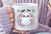 Cute Rainbow Ghost Halloween PNG, an Object Illustration by DreamCafeArt (Thumbnail 7 of 7)