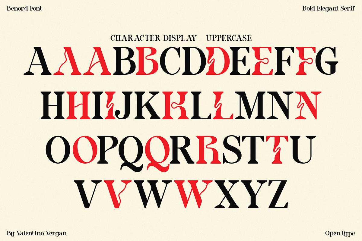 Benord - Bold Elegant Serif, a Serif Font by Valentino Vergan (Photo 11 of 14)