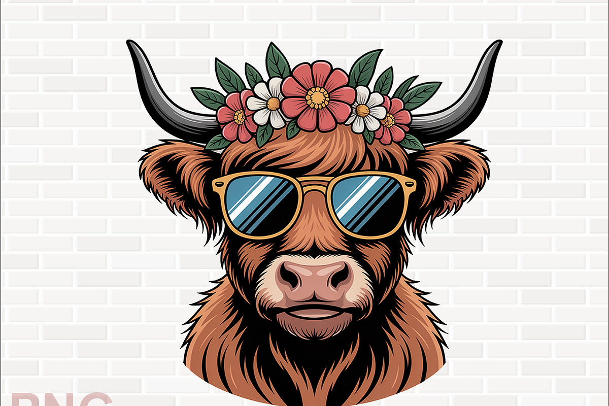 Highland Cow Clipart Designs, an Animal Illustration by crative8112 (Photo 2 of 8)