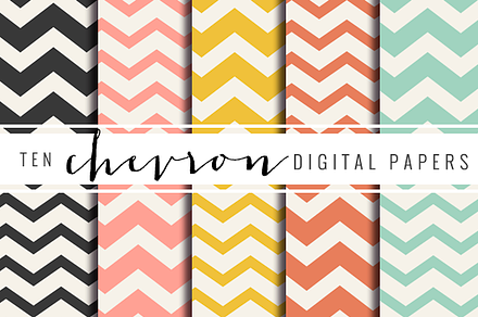 summer chevron stripe digital paper