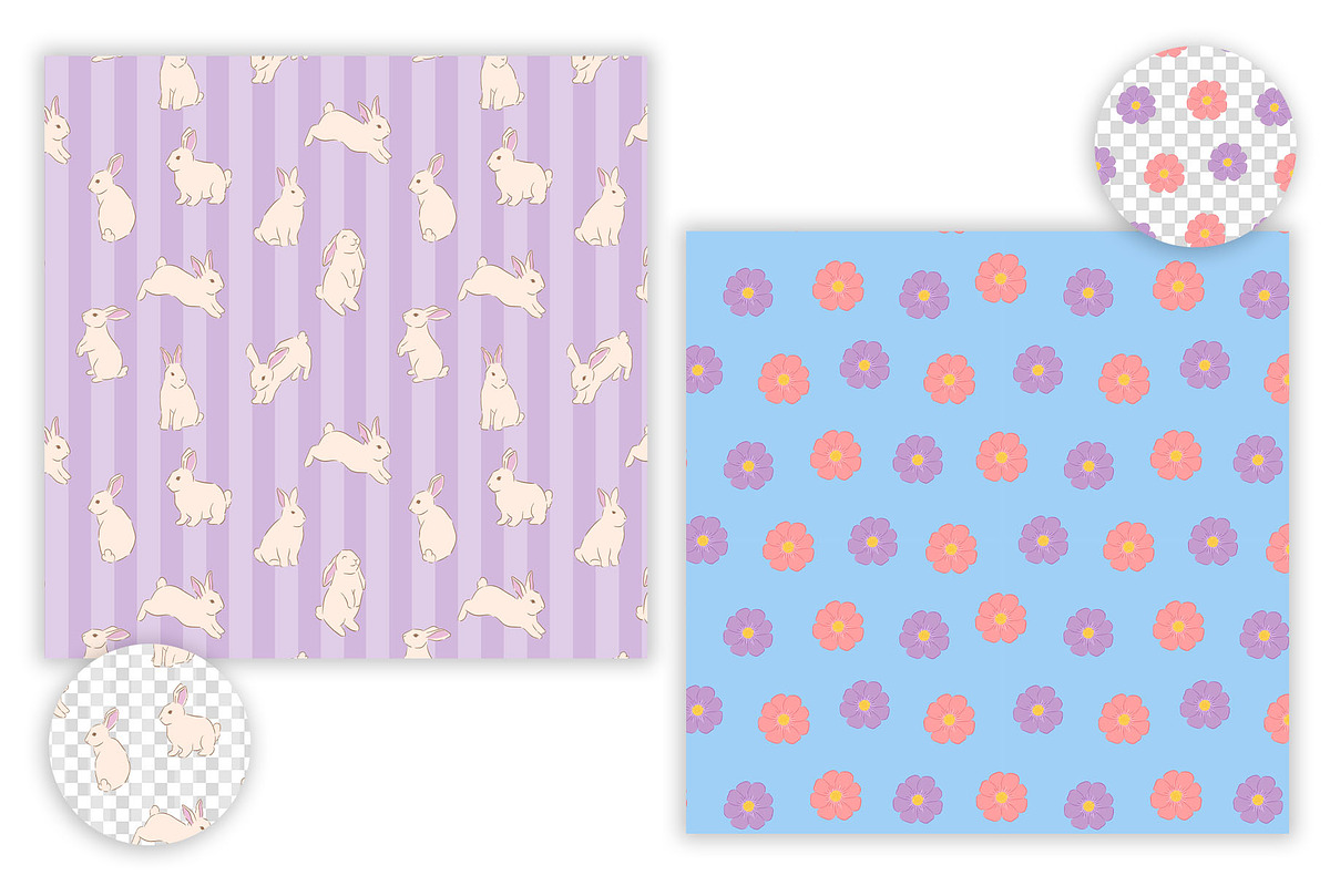 Pastel Spring Easter Bunny Pattern, a Pattern Graphic by CreativeChristiana (Photo 7 of 8)