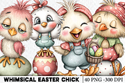 Whimsical Easter Chick Clipart, a Seasonal Illustration by HueNestify (Thumbnail 1 of 3)
