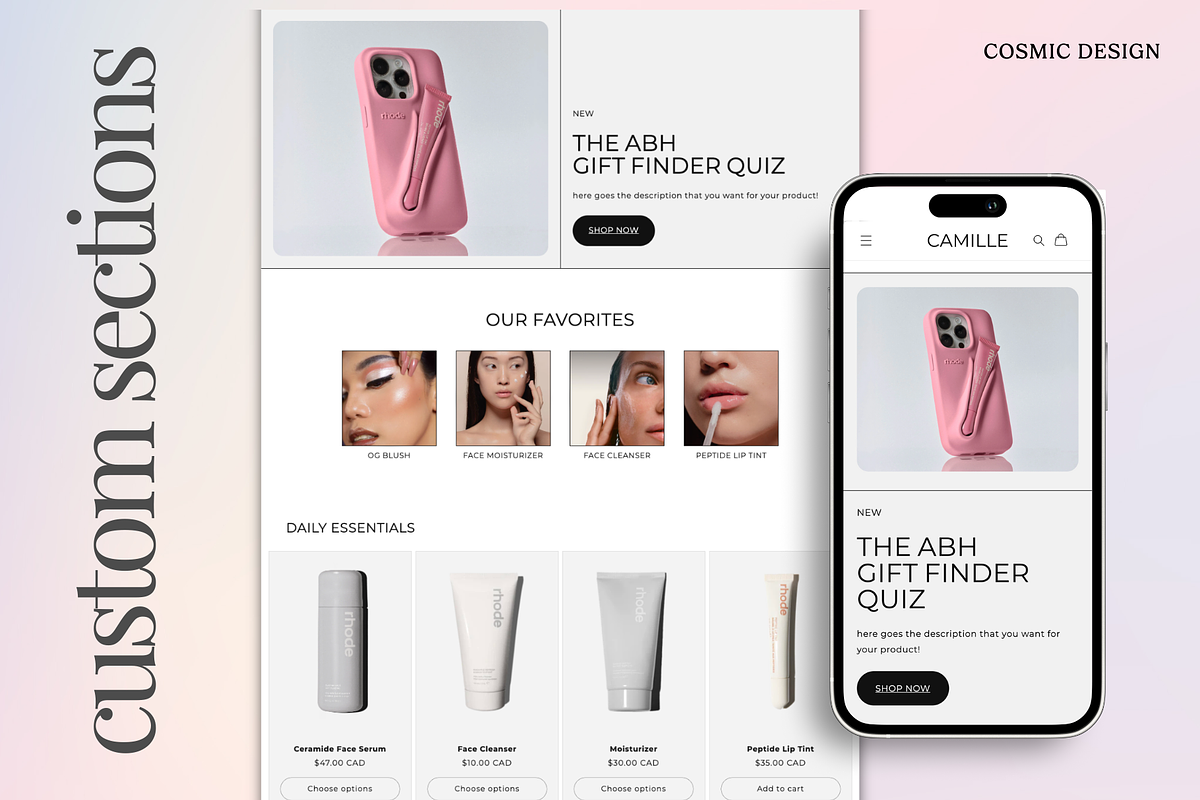 Camille Beauty Shopify Theme Website, a Shopify Template by Cosmic Design (Photo 4 of 7)